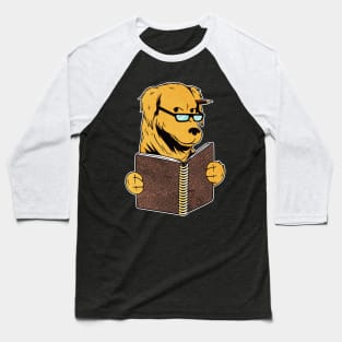 Cute Funny Dog Reading Book - Book Lover Baseball T-Shirt